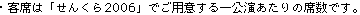 客席は「せんくら2006」でご用意する席数です。